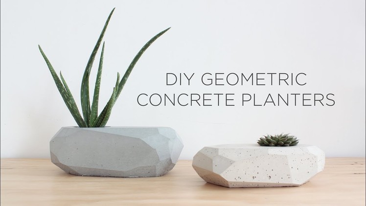 DIY Geometric Concrete Planters