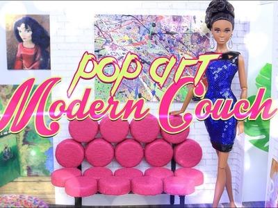 DIY - How to Make: Doll POP ART Modern Couch | DOLL FURNITURE CRAFT