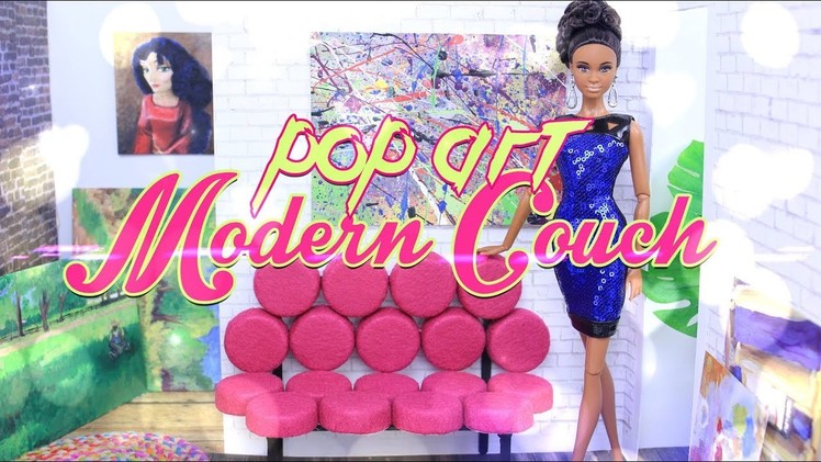 DIY - How to Make: Doll POP ART Modern Couch | DOLL FURNITURE CRAFT