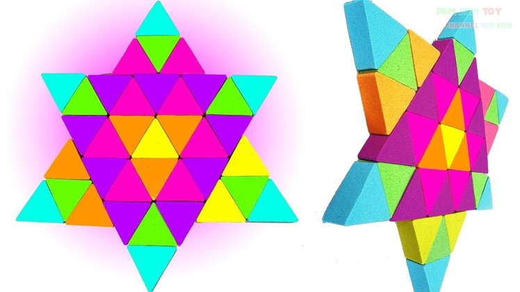 DIY How to make Kinetic Sand Cake Rainbow Triangular - Art and craft for Kids