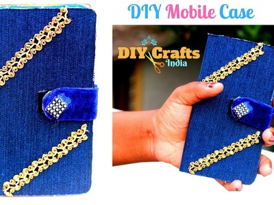 DIY Jeans Mobile Phone Flip Cover | Cardboard | Waste Craft | DIYCrafts India #44