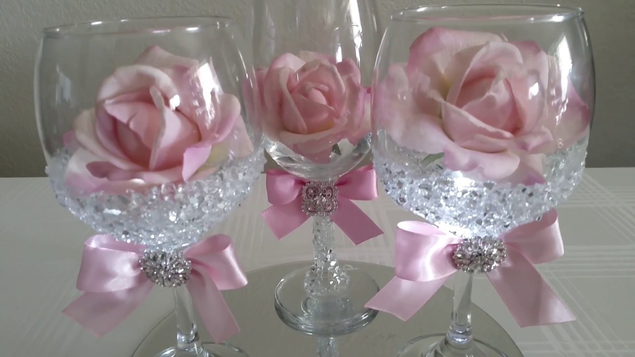 Pink Wine Glass Decorations Pink Wine Glass Decorations