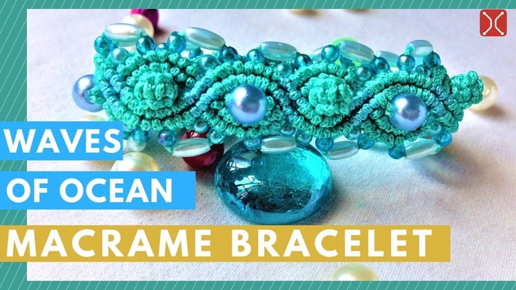 DIY macrame bracelet - the ocean wave armband - handmade tutorial by Tita