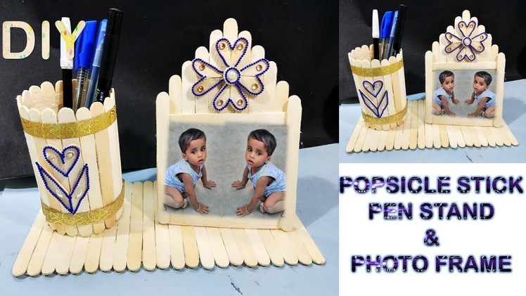 DIY Pen holder and Photo frame || DIY || ice cream stick craft ||