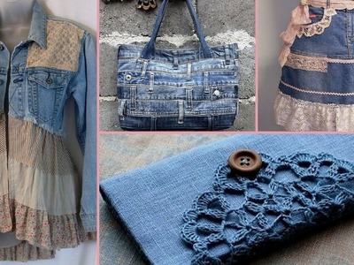 ❤ DIY Shabby Chic Style Repurpose old denim craft Ideas ❤| Shabby Chic Fashion | Flamingo Mango
