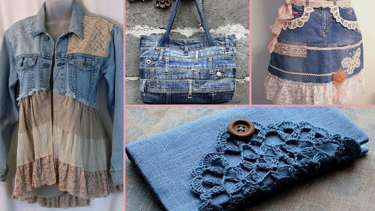 DIY Shabby Chic Style Repurpose old denim craft Ideas | Shabby Chic ...