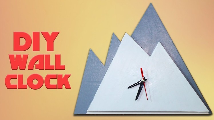 Diy wall clock in mountain shape | Cardboard Clock Craft for kids | Room Decor Ideas