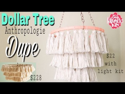 Dollar Tree DIY Anthropologie Dupe Tassel Chandelier
