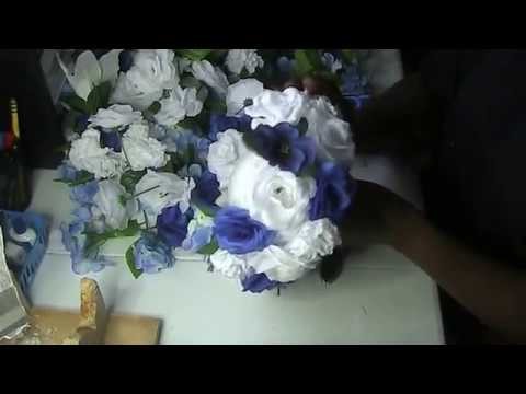 Dollar Tree DIY Wedding Special Event Party Table Centerpiece Silk Flowers Brooch Bouquet