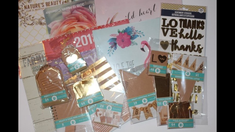 Dollar Tree Haul: New finds: Gold Foiled Craft Items & Calendars