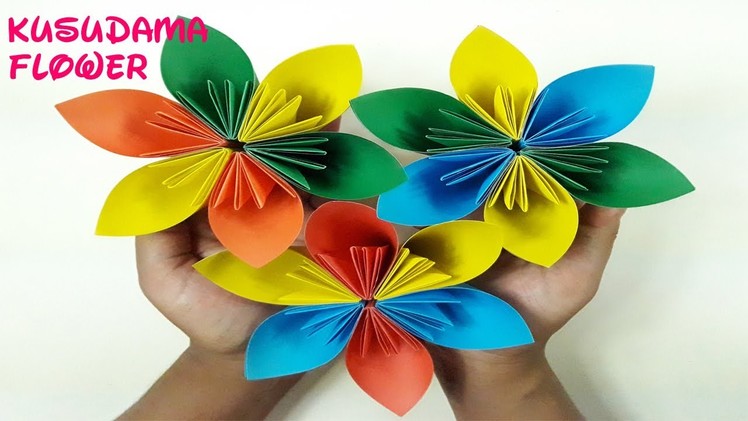 Easy Origami Kusudama Paper Flower tutorial-3D Origami Flower-How to make a Kusudama Paper Flower