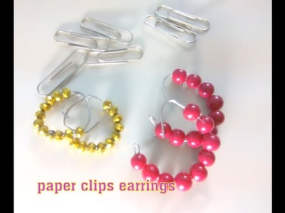 Five minute craft diy paper clip earrings ||worthy things to do when bored at home