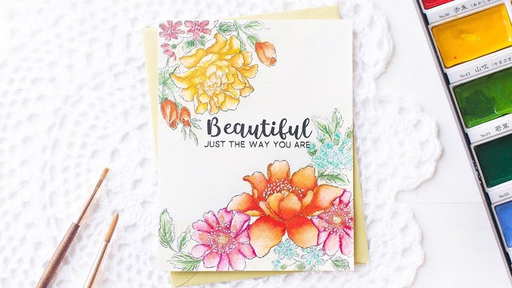 Floral Watercolor Card using Two Watercolor Techniques | Altenew How-to Video