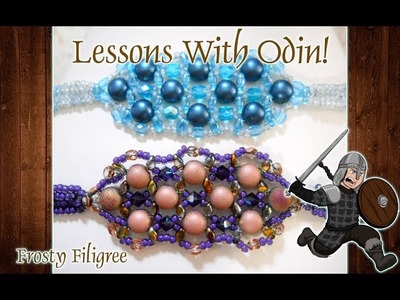 Frosty Filigree Bracelet Beading Tutorial using Two Hole Cabochons - Lessons With Odin