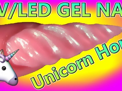 Gel Sculpted Unicorn Horn Nail Deisgn - With Chrome Pigment Powder