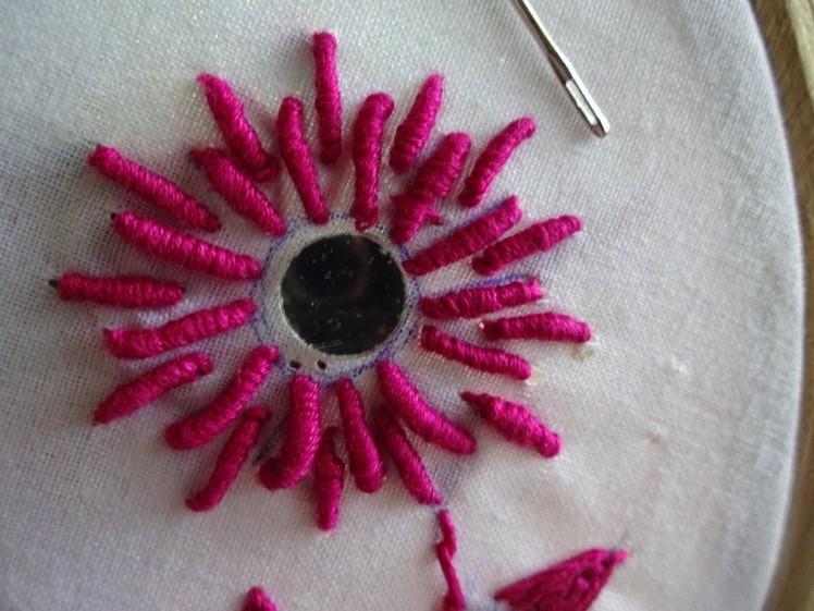 Hand Embroidery Bullion Knot Stitch by Amma Arts