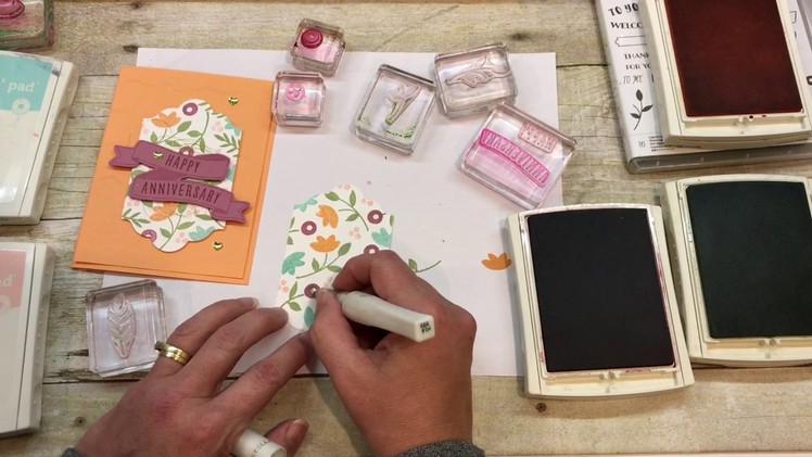 How to create a bright and happy Anniversary Card with Stampin Up's Banners For You