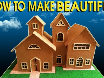 HOW TO MAKE 3D CARDBOARD HOUSE || BEAUTIFUL SMALL HOUSE || CRAFT IDEAS ||