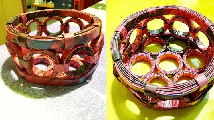How to Make a Basket with Magazine Newspaper, LifeStyle Designs. 
