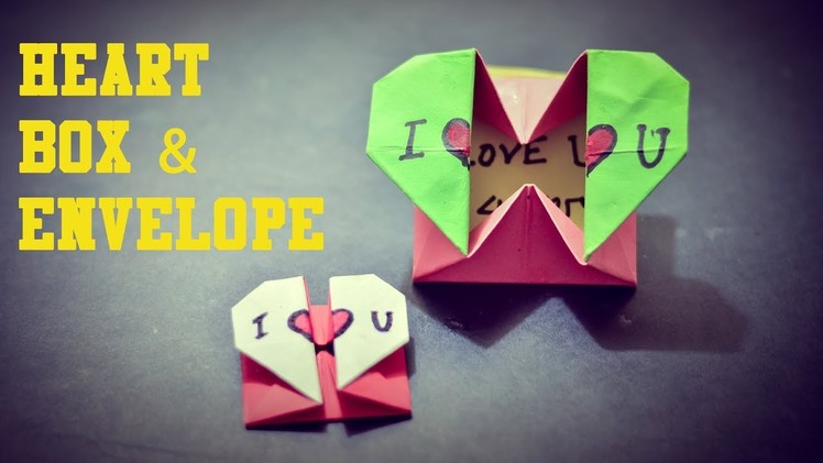 How to make a Heart Box & Envelope::Easy Origami  |Paper Craft |