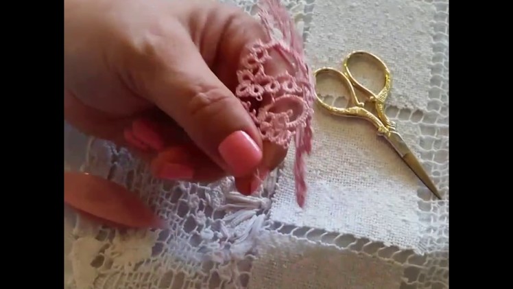 How to make a heart from a square with tatting lace or anything
