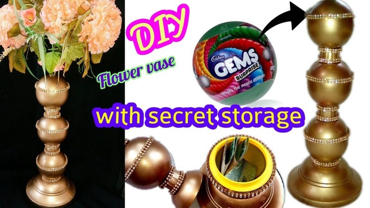 How to make flower vase with secret storage | DIY craft from waste