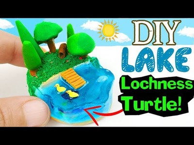 HOW TO MAKE MINIATURE LAKE SUMMER diy craft Turtle Lochness Duck polymer clay epoxy resin tutorial