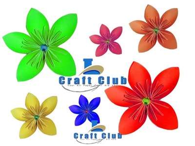 How to Make Origami Paper Flowers Tutorial | Learn with Lina's craft club