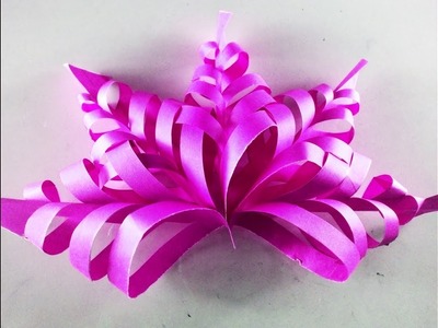 How to make Snowflake paper Flower|Snowflake paper craft|Paper flower cutting and folding technique