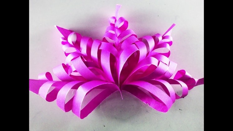 How to make Snowflake paper Flower|Snowflake paper craft|Paper flower cutting and folding technique