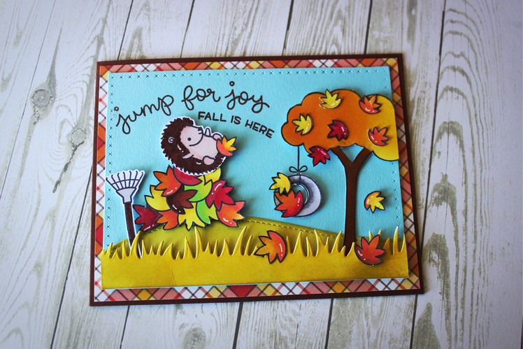 Jump for joy! - fall card using new Lawn Fawn stamp set!