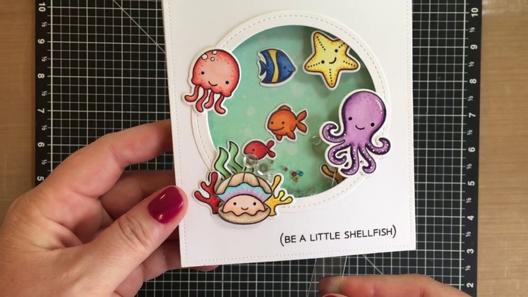 Lawn Fawn Floating Octopus Shaker Card | Interactive Card Tutorial