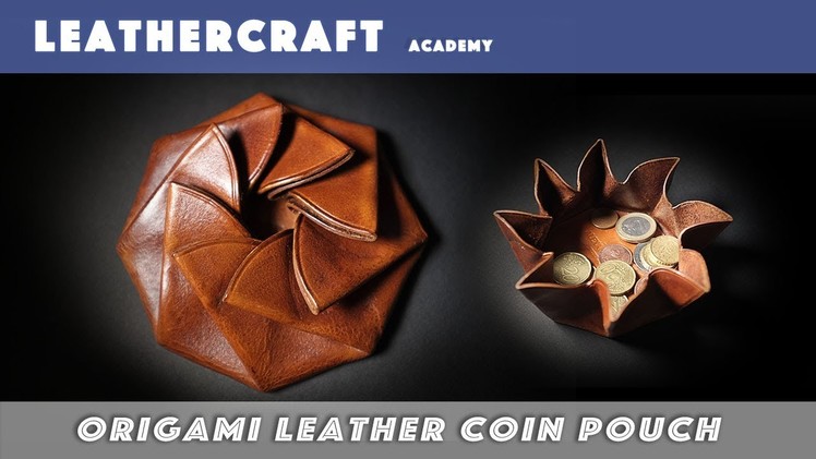 Making a leather origami coin pouch. leather craft tutorial