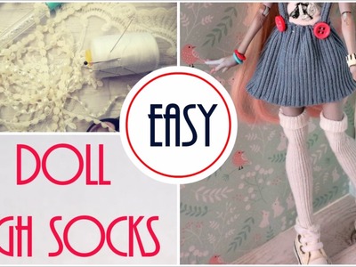 Monster High Knee Long Socks Easy How to Make Doll Craft Idea DIY Handmade Doll Clothes Tutorial