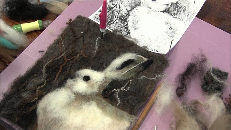 Needle Felted 2D Snowshoe Hare Part Three: Face and Finishing Detail