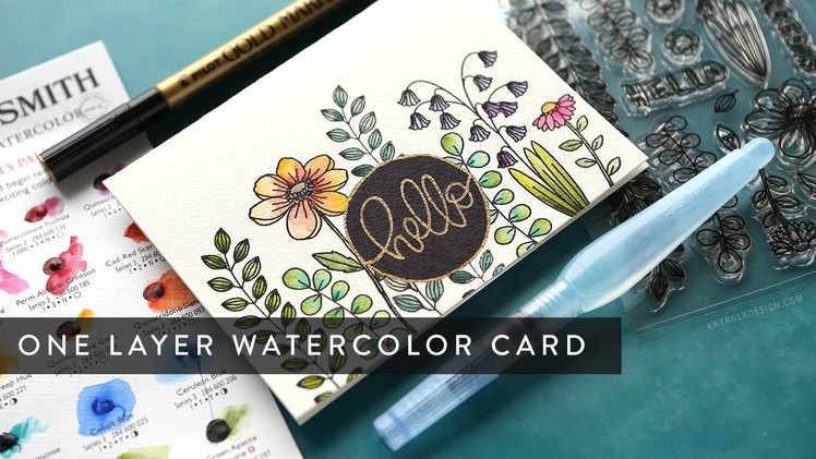 One Layer Watercolor Card