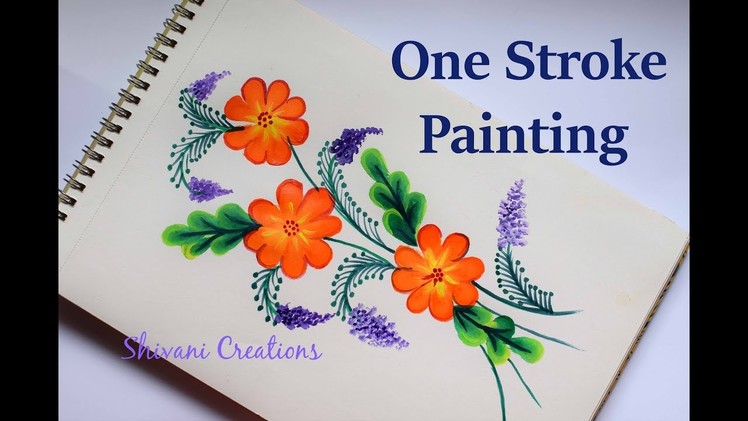 One Stroke Painting For Beginners. Easy Flower Painting