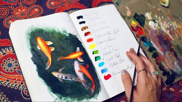 Painting fish in pond water & some thoughts | Sketchbook Sunday #35