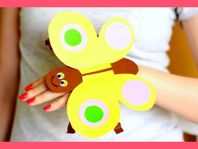 Paper Butterfly Hand Puppet Craft Template - paper crafts for kids