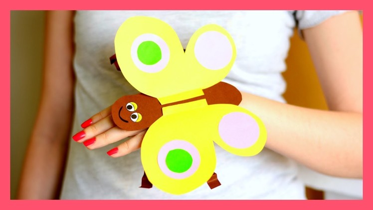 Paper Butterfly Hand Puppet Craft Template - paper crafts for kids