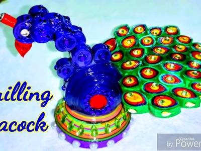 Paper Quilling!! Peacock Showpiece!! 3D Peacock!!Craft Idea!!