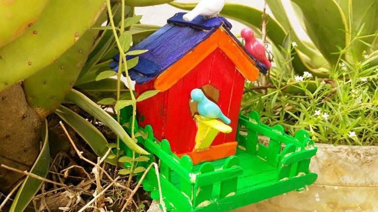 Pop Sticks Bird House II DIY Craft Ideas - diy popsicle stick birdhouse