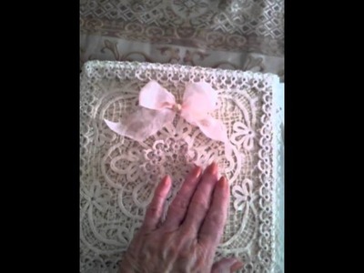 Qik - Bridal Guest Book with Vintage Lace and Tatting by Linda Price