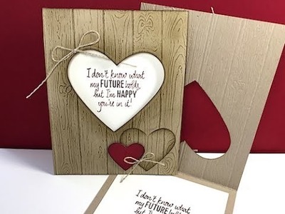 Simply Simple MAKE IT IN MINUTES Pinewood Planks Heart Card by Connie Stewart
