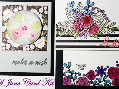 SSS June 2017 Card Kit Cards #1-3 | Using Card Sketches| Tutorial