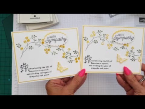 Two colour stamping, Sympathy Card, Case Card Class #82 Stampin up Stamps.