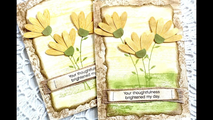 Vintage style handmade card Daisy Delight & Timeless Textures by Stampin' Up!
