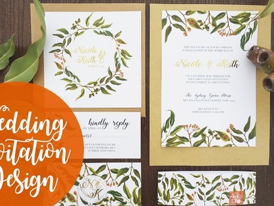 Wedding Invitation Design| Foliage | Watercolour | Photoshop