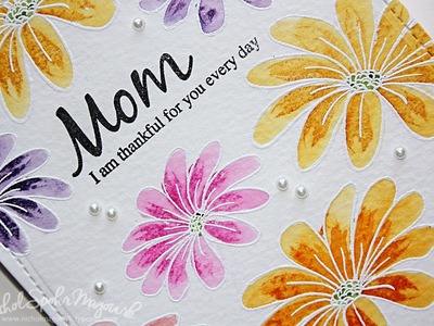 Whimsy Stamps | Mom's Layered Flowers Card