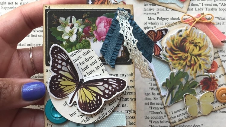ATC Cards Using Old Book Pages -  DIY- Artist Trading Card Tutorial - YennyStorytale
